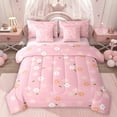 thumbnail image 1 of Homewish Cartoon Daisy Blossom 7-Piece Twin Bedding Sets,Cute Flower Floral Bedding Comforter Set,Kawaii Sakura Sheet Sets For Girls Teens,Ultra Soft Home Decor Reversible, 1 of 8