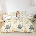 thumbnail image 1 of Homewish Cartoon Dino Duvet Cover Queen,Cute Animals Queen Bedding,Cream,Rainbow Decor,Polkadot Reversible,3pcs,1 Duvet Cover and 2 Pillowcases, 1 of 6
