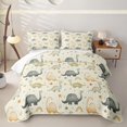 thumbnail image 1 of Homewish Cartoon Dino Quilt Full,Cute Animals Full Bedspread Sets,Cream,Rainbow Decor,3-Piece, 1 of 7