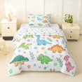 thumbnail image 1 of Homewish Cartoon Dino Twin Comforter Sets,Cute Floral Bedding Set,White,Colorful Stars Reversible,2pcs,1 Comforter and 1 Pillowcase, 1 of 7