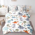thumbnail image 1 of Homewish Cartoon Dinosaur 7 Pieces Full Size Bedding Sets,Cute Palm Trees Full Size Bed in a Bag,Gray,Polkadot Reversible, 1 of 8