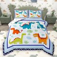 thumbnail image 1 of Homewish Cartoon Dinosaur Child Bedding Comforter Set, Cute Animal Wildlife Twin Comforter Sets, Floral Tree Plant Reversible Bedding Set, Ultra Soft Bedroom Decor, 2pcs, 1 of 8