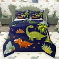 thumbnail image 1 of Homewish Cartoon Dinosaur Child Bedding Comforter Set, Cute Animal Wildlife Twin Comforter Sets, Tree Plant Botanical Reversible Bedding Set, Super Cozy Room Decor, 2-Piece, 1 of 8