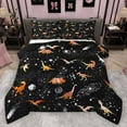 thumbnail image 1 of Homewish Cartoon Dinosaur Full Size Comforter Sets 3-Piece for Preppy Children Kids,Kawaii Animal Dino Bedding Comforter Set,Gradient Universe Galaxy Lightweight Bedding Sets,Breathable Home Decor, 1 of 8