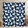 thumbnail image 1 of Homewish Cartoon Dog Blackout Curtains,Cute Pet Themed Curtains Pack of 2 (42x84 Each),Navy Blue, 1 of 6