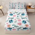 thumbnail image 1 of Homewish Cartoon Dog Paws Zipper Full Size Comforter Sets with Fitted Sheet and 2 Pillowcases,Cute Floral Plant Zipper Bedding Set,Pink Green,Polkadot Reversible,4pcs, 1 of 8