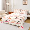 thumbnail image 1 of Homewish Cartoon Dog Queen Sheets,Summer Beach Surf Queen Sheet Sets,Cream,4-Piece,1 Flat Sheet, 1 Fitted Sheet and 2 Pillowcases, 1 of 6
