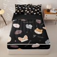 thumbnail image 1 of Homewish Cartoon Dog Zipper Queen Comforter Set with Fitted Sheet and 2 Pillowcases,Luck Good Sweet Day My Cute Puppies Print Zipper Bedding Set,Black,Black Reversible,4pcs, 1 of 8