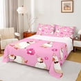 thumbnail image 1 of Homewish Cartoon Duck Goose Queen Sheet Sets, Watercolor Cherry Blossoms Flat Sheet, Teens Kids Boys Girls Queen Fitted Sheet, Microfiber Bedroom Decor, 4 Pieces, 1 of 7