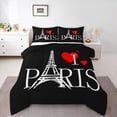 thumbnail image 1 of Homewish Cartoon Eiffel Tower Queen Comforter Set, Anniversary Love Heart Bedding Sets, Romantic Paris Reversible Bedding Comforter Set, Lightweight Room Decor, 3-Piece, 1 of 8