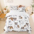 thumbnail image 1 of Homewish Cartoon English Bulldog Bedding,Pet Lover Duvet Cover Full,White,Reversible,3pcs,1 Duvet Cover and 2 Pillowcases, 1 of 6