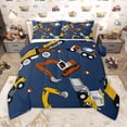 thumbnail image 1 of Homewish Cartoon Excavator Bedding Comforter Set,Construction Vehicles Twin Comforter Sets,Red Yellow Deepblue Bedding Set For Teens Kid,Luxury Bedroom Decor Reversible,2-Piece, 1 of 8