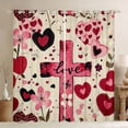 thumbnail image 1 of Homewish Cartoon Flower Loves Blackout Curtains Set of 2 (52x84 Each),Happy Valentine'S Day Window Curtains,Red Beige Curtains and Drapes For Men Women,Luxury Bedroom Decor, 1 of 6