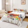 thumbnail image 1 of Homewish Cartoon Football Basketball Twin Sheet Sets, Rugby Soccer Sports Lover Twin Fitted Sheet, Teens Kids Boys Girls Flat Sheet, Microfiber Bedroom Decor, 3-Piece, 1 of 7