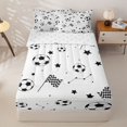 thumbnail image 1 of Homewish Cartoon Football Kid Zipper Twin Comforter Sets with Fitted Sheet and 2 Pillowcases, Checkered Flag Zipper Bedding Set, Reversible, 4pcs, 1 of 6