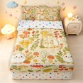 thumbnail image 1 of Homewish Cartoon Fungus Plants Zipper Full Size Comforter Sets with Fitted Sheet and 2 Pillowcases,Cute Guinea Pig Animals Zipper Bedding Set,Yellow,Polkadot Reversible,4pcs, 1 of 8