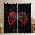 thumbnail image 1 of Homewish Cartoon Game Console Blackout Curtains Set of 2 (52x84 Each) for Teens, Red Gamer Gamepad Window Curtains, Futuristic Honeycomb Curtains and Drapes, Curtains and Drapes Bedroom Decor, 1 of 6