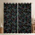 thumbnail image 1 of Homewish Cartoon Gamepad Boys Curtains Pack of 2 (42x84 Each), Lightning Stars Print Curtains Blackout, Video Game Controller Bedroom Curtains, Blackout Curtains Room Decor, 1 of 6