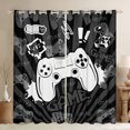 thumbnail image 1 of Homewish Cartoon Gamepad Lover Black Out Curtains for Boys, Game Console Curtains Pack of 2 (42x63 Each), Grey Stripes Abstract Bedroom Curtains, Blackout Curtains Home Decor, 1 of 7