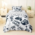 thumbnail image 1 of Homewish Cartoon Gaming Controller Twin Comforter Sets,Game Over Print Bedding Set,White,Gamepad Reversible,2pcs,1 Comforter and 1 Pillowcase, 1 of 7