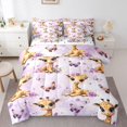 thumbnail image 1 of Homewish Cartoon Giraffe 7-Piece Twin Bedding Sets for Kids Children,Purple Flower Butterfly Bedding Comforter Set,Kawaii Animal Breathable Sheet Sets,Breathable Home Decor,Reversible, 1 of 8