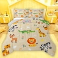 thumbnail image 1 of Homewish Cartoon Giraffe Zebra Bedding Comforter Set,Zoo Animal Lions Twin Comforter Sets,Wild Tiger Deer Crocodile Bedding Set For Boys Kids,Breathable Home Decor Reversible,2-Piece, 1 of 8