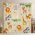 thumbnail image 1 of Homewish Cartoon Giraffe Zebra Black Out Curtains,Zoo Animal Lions Curtains Pack of 2 (42x63 Each),Wild Tiger Deer Crocodile Bedroom Curtains For Boys Kids,Breathable Home Decor, 1 of 6