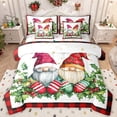 thumbnail image 1 of Homewish Cartoon Gnome 7-Piece Bedding Comforter Set,Rustic Christmas Flower King Bedding Sets,Red Xmas Berry Bed Sheets For Girls Kids,Breathable Home Decor Reversible, 1 of 8