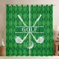 thumbnail image 1 of Homewish Cartoon Golf Lover Blackout Curtains Set of 2 (52x84 Each), Modern Sports Player Window Curtains, Green Checkered Plaid Curtains and Drapes, Black Out Curtains Room Decor, 1 of 6