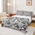 thumbnail image 1 of Homewish Cartoon Grey Penguin Full Size Sheets, Ice Hockey Sports Bed Sheets, Kawaii Animal Sheet Sets, Microfiber Bedroom Decor, 4-Piece, 1 of 7