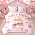 thumbnail image 1 of Homewish Cartoon Guinea Pig 7-Piece Twin Bedding Sets For Kids Teens Girls,Kawaii Animal Bedding Comforter Set,Love Heart Print Breathable Sheet Sets,Lightweight Room Decor,Reversible, 1 of 8