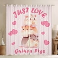 thumbnail image 1 of Homewish Cartoon Guinea Pig Black Out Curtains For Kids Teens Girls,Kawaii Animal Curtains Pack of 2 (42x63 Each),Love Heart Print Bedroom Curtains,Lightweight Room Decor, 1 of 6