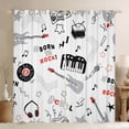 thumbnail image 1 of Homewish Cartoon Guitar Piano Blackout Curtains Set of 2 (52x84 Each) for Kids, Rock and Roll Window Curtains, Kawaii Stars Print Curtains and Drapes, Window Curtains Bedroom Decor, 1 of 6