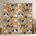 thumbnail image 1 of Homewish Cartoon Horse Sheep Blackout Curtains Set of 2 (52x84 Each), Kawaii Cow Dog Pig Rooster Window Curtains, Rustic Farmhouse Curtains and Drapes, Blackout Curtains Decor, 1 of 6