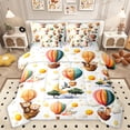 thumbnail image 1 of Homewish Cartoon Hot Air Balloon 7-Piece Twin Bedding Sets For Kids Teens Girls,Kawaii Animal Bedding Comforter Set,Yellow Green Orange Breathable Sheet Sets,Lightweight Room Decor,Reversible, 1 of 8