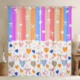 thumbnail image 1 of Homewish Cartoon Love Heart Curtains Pack of 2 (42x84 Each), Rainbow Stripes Abstract Curtains Blackout, Princess Bow-tie Bedroom Curtains, Window Curtains Decor, 1 of 6