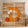 thumbnail image 1 of Homewish Cartoon Monogrammed D Blackout Curtains Set of 2 (52x84 Each), Orange Brown Basketball Window Curtains, Teens Kids Boys Girls Curtains and Drapes, Curtains and Drapes Room Decor, 1 of 6