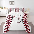 thumbnail image 1 of Homewish Cartoon Monogrammed E Queen Comforter Set, White Red Baseball Bedding Sets, Teens Kids Boys Girls Reversible Bedding Comforter Set, Super Cozy Room Decor, 3-Piece, 1 of 8