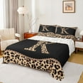 thumbnail image 1 of Homewish Initial K Letter 4pcs King Sheet Set, Leopard Cheetah Print Bedding, 1 of 7
