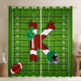 thumbnail image 1 of Homewish Cartoon Monogrammed K Blackout Curtains Set of 2 (52x84 Each), Green Brown Football Rugby Window Curtains, Teens Kids Boys Girls Curtains and Drapes, Curtains Blackout Home Decor, 1 of 6