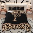 thumbnail image 1 of Homewish Cartoon Monogrammed P Queen Comforter Set for Teens, Leopard Cheetah Print Bedding Sets, Modern Fashion Reversible Bedding Comforter Set, Lightweight Room Decor, 3 Pieces, 1 of 9