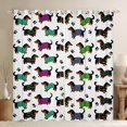 thumbnail image 1 of Homewish Cartoon Pet Dachshund Blackout Curtains,Dog Paws Curtains Pack of 2 (42x84 Each),White, 1 of 6