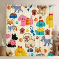thumbnail image 1 of Homewish Cartoon Pet Dog Blackout Curtains,Funny Animal Curtains Pack of 2 (42x84 Each),Cream, 1 of 6