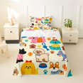 thumbnail image 1 of Homewish Cartoon Pet Dog Twin Sheets,Funny Animal Bedding,Cream,3pcs,1 Fitted Sheet and 1 Pillowcase, 1 of 6