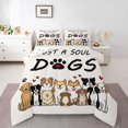 thumbnail image 1 of Homewish Cartoon Pet Queen Comforter Set,Just A Soul Who Loves Dogs Print Comforter Sets Queen,Beige,Polkadot Reversible,3pcs,1 Comforter and 2 Pillowcases, 1 of 7