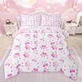 thumbnail image 1 of Homewish Cartoon Pink Ribbon Full Size Comforter Sets for Child, Kawaii Bowknot Bow Bedding Comforter Set, Fairy Tale Princess Reversible Bedding Sets, Microfiber Bedroom Decor, 3-Piece, 1 of 8
