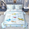 thumbnail image 1 of Homewish Cartoon Plane 7-Piece Twin Bedding Set - Kawaii Aircraft Transportation, 1 of 8