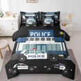 thumbnail image 1 of Homewish Cartoon Police Car Bedding Comforter Set 7 Pieces for Boys, Cute Truck Full Bedding Set, Kawaii Vehicle Theme Reversible Fitted Sheet Flat Sheet, Lightweight Room Decor, 1 of 7