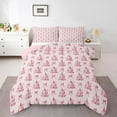 thumbnail image 1 of Homewish Cartoon Princess Castle Bedding Comforter Set,Pink Bow Knot Twin Comforter Sets,Dreamy Fairy Tale Bedding Set For Girrl Kids,Breathable Home Decor Reversible,2-Piece, 1 of 9