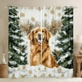 thumbnail image 1 of Homewish Cartoon Puppy Dog Black Out Curtains,Winter Pine Tree Curtains Pack of 2 (42x63 Each),Gold Xmas Tree Bedroom Curtains For Boys Kids,Breathable Home Decor, 1 of 6